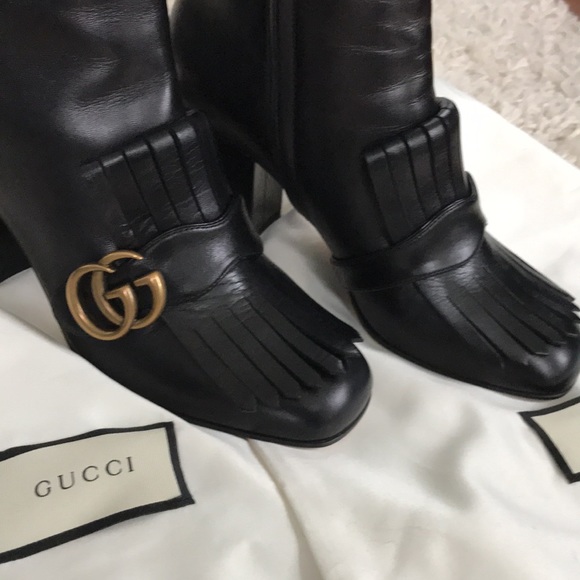 Gucci Marmont Boot Fringe Kilty Bootie NWOT - Picture 3 of 13